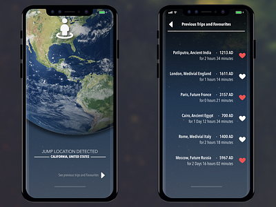 Time Travel App app dark earth landing page paradox time travel ui ux