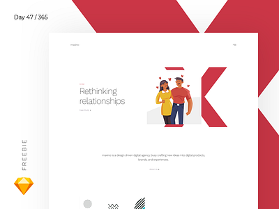 Digital Agency Home - Sketch Freebie | Day 47/365 - Project365 agency design agency digital agency freebie freebie friday homepage minimal project365 sketch sketch freebie website freebie