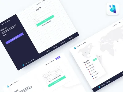 Forcefield Site branding gradient illustration landing logo website