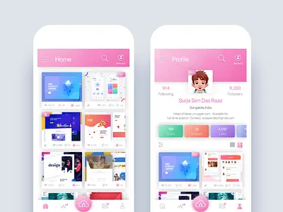 Account Switching-Dribbble & Behance account switching behance case study dribbble mockup profile ui ux