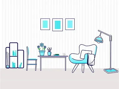 StoryBook Room art blue concept creative design illustration illustrator library room vector