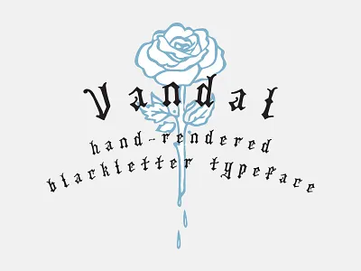Vandal badge blackletter font hand lettered logo minimal old style typeface typography