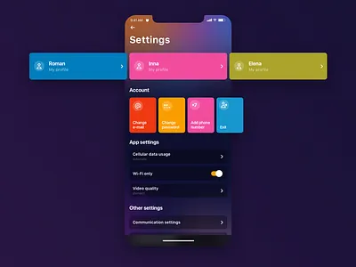 Settings ⚙️ app app settings change e mail daily ui icons mobile movie password profile settings