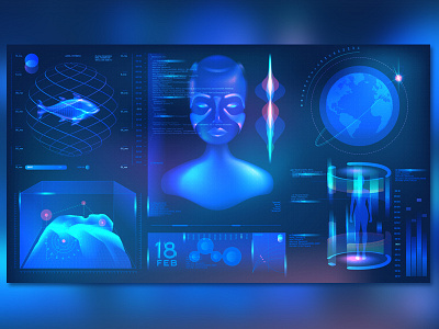 Underwater home control system design eventt fish futuristic graphic map neon plane scifi ui ux water