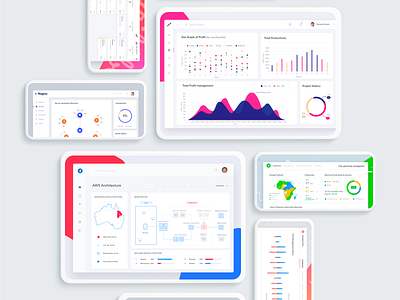 Collection of SaaS and Enterprise design b2b backend business clean crm dashboard enterprise erp saas software web website
