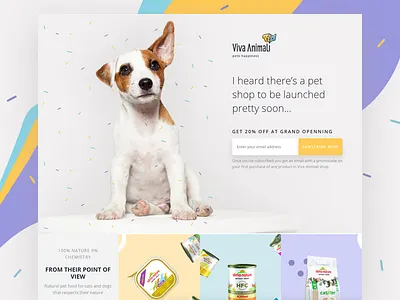 Pet Shop Landing Page confetti ecommerce landing page marketing site online shop pets shopify ui ux webdesign website