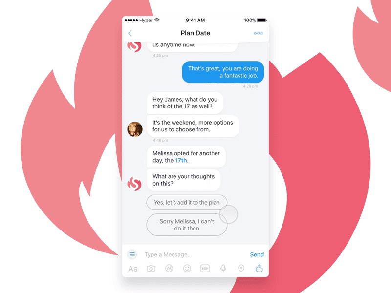Spark - Dating App - Prototype app chat color colour date dating event ios app light love mobile social