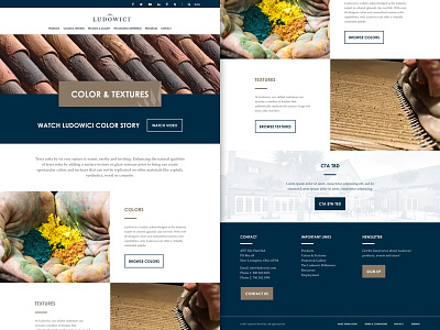 Ludowici - Initial Colors & Textures Page Concept branding colors corporate marketing minimal mockup textures web web design