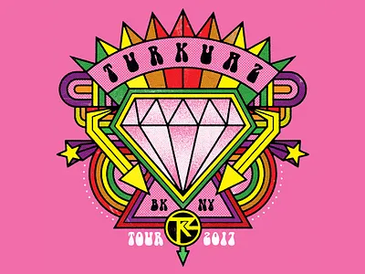 Turkuaz tee diamond funk illustration old school shirt turkuaz