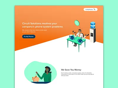 The Landing Page!! characters colorful company gradient homepage illustrations landing landing page rebranding visual design web website
