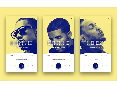 Music Player daily ui drake kanye kendrick music music player rapper sleek