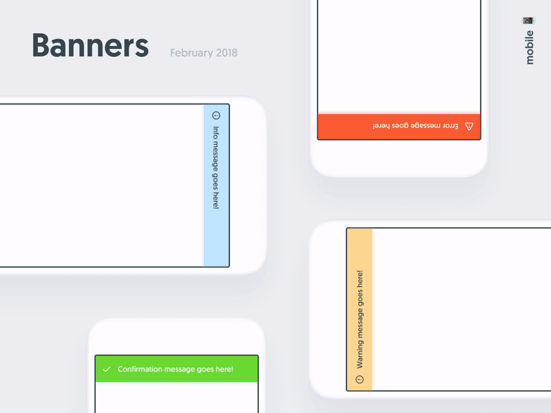 Banners, Kitt : Ornikar Design System banner design system framer message notification origami prototype style guide success ui kit