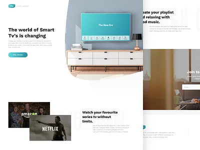 FiTv - Landing Page app design landing minimal ui ux web