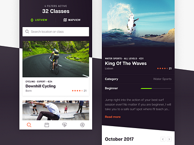 Beatt - Mobile View app card detailpage mobile responsive search social sport