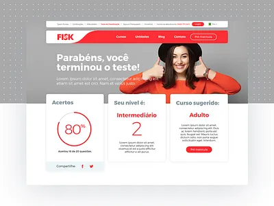 Result of Classification test – Fisk website app desktop english exam language school sketch test ui ux web website