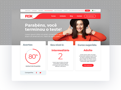 Result of Classification test – Fisk website app desktop english exam language school sketch test ui ux web website