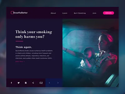 Breathebetter Home Page branding concept landing page public service ui ux web