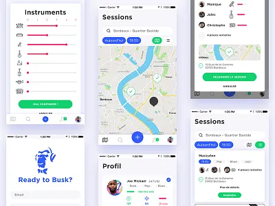 Clean UI Mobile App app architecture card cleanui events map minimalist mobile app music palette ui kit ux