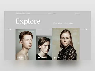 Classic Gallery Page art classic direction drag fashion gallery minimal model scroll ui ux web