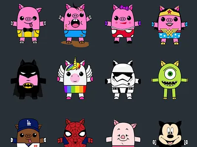 Character Piggy Drawing art character dc marvel sketch sports star wars