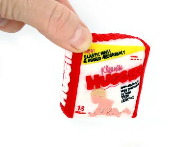 tiny felt Huggies diapers embroidery felt handmade huggies micro raising arizona stitched tiny