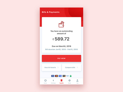 Vodafone Mobile App Bill Payment Screen app application data experience interface internet mobile recharge ui user ux vodafone