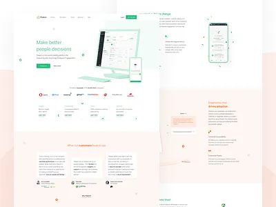 Peakon Homepage clean front page homepage landing page marketing site ui ux