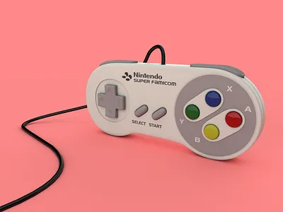 SNES Controller c4d cinema 4d modeling texturing uv