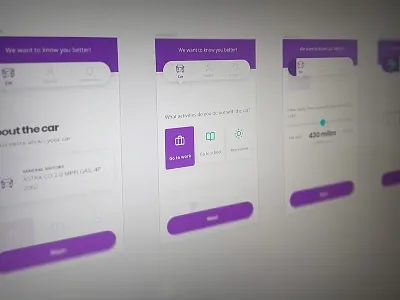 Mobile Form About Cars car form interface mobile quiz ui ux