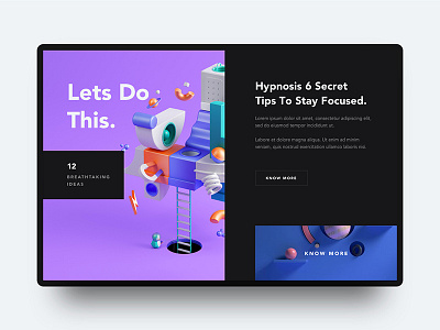 Conceptual Web UI - Creative Layout Exploration 3d illustration abstract apple creative google gradient minimal photography ui ux website
