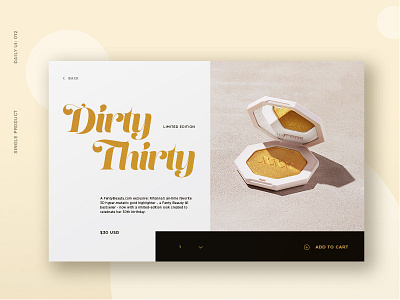 Daily UI 012: Single Product daily ui daily ui challenge fenty makeup rihanna thirty ui