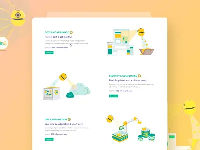Botmetric - Cloud Infrastructure Management animation bot business characters cloud management flat design icons illustration security ui website