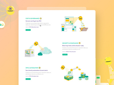 Botmetric - Cloud Infrastructure Management animation bot business characters cloud management flat design icons illustration security ui website