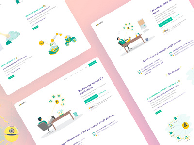 Botmetric - Cloud Infrastructure Management - All pages animation bot business characters cloud management flat design icons illustration security ui website