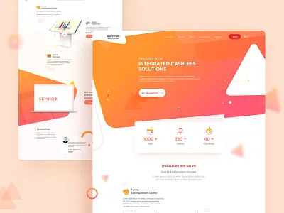 Semnox - Amusement park solutions provider landing page amusement fresh interaction kiosk orange semnox website
