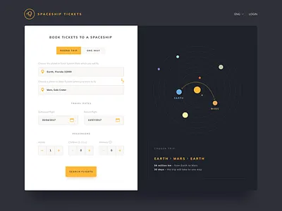 Spaceship tickets app plane spaceship tickets trevel ui ux webapp