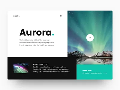 Aurora Borealis / Northern Lights aurora bold clean landing landing page minimal northern lights ui ux video webdesign website