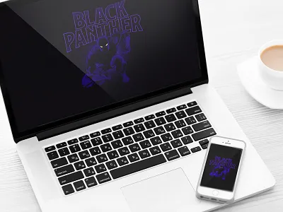 Vintage Black Panther Wallpaper badge black panther comic book illustration marvel ui ux vintage wallpaper