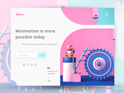 Conceptual Web UI - Minimal #Exploration 3d abstract creative google gradient illustration minimal ui ux website