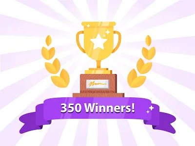 350 Winners achievement badge contest flat icon set illustration success trophy vector win winner