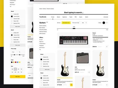 Ui Kit Catalog Page catalog clean grid instrument kit minimal music simple store ui ux web