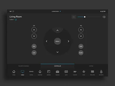 Crestron TV Remote Controller app branding design flat home icon remote typography ui ux web website