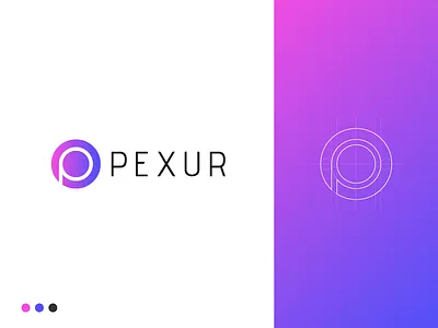 Pexur branding company design gradient identity lettermark logo