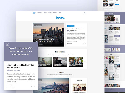 Escritor - Responsive Blogging HTML5 Template blog blog theme blogger blogging journal lifestyle magazine news news magazine news theme newspaper responsive