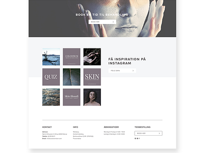 Skincare Website Design footer instagram feed light skin care ui ux website