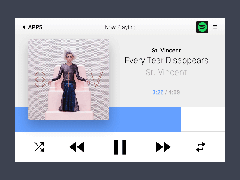 Car Interface 034 app dailyui design gif icon media minimal music player ui ux