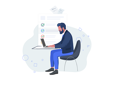Start-up Soul 404 blue cards design drawing flat icons illustration minimal ui ux