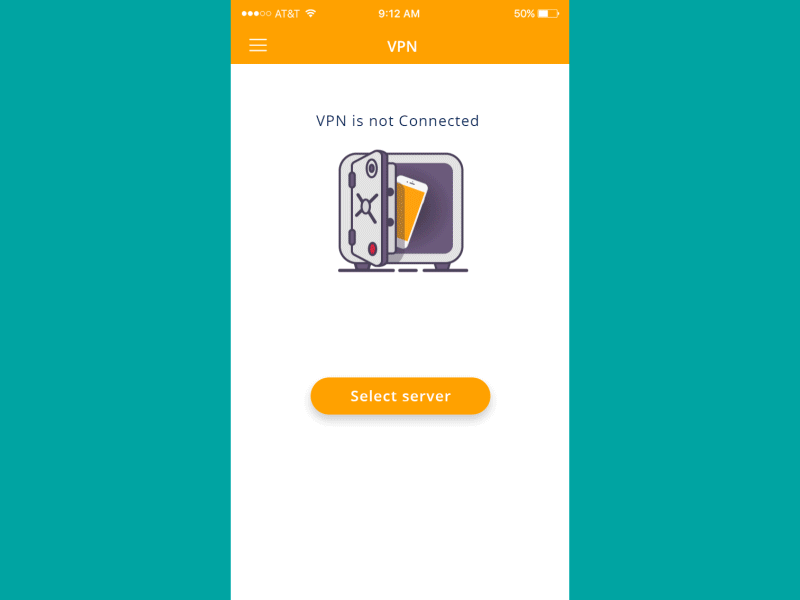 VPN mobile app connection interaction after effects animated animation gif interaction lottie mobile ui vpn