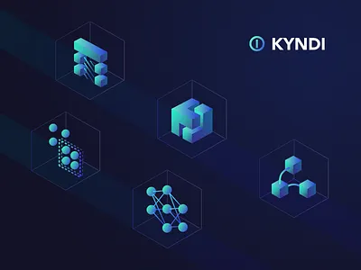 Kyndi icon set abstract custom futuristic icon iconography icons kyndi set technical