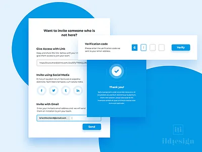 Invitation Mini UI Kit Design invite invite design ui ui kit ui pattern ux verificatio code
